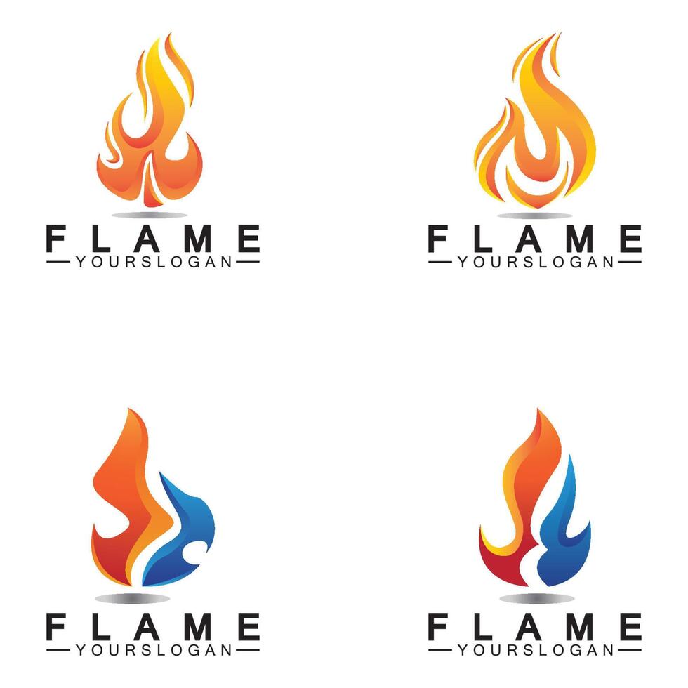 Plantilla de diseño de vector de icono de logotipo de llama de fuego