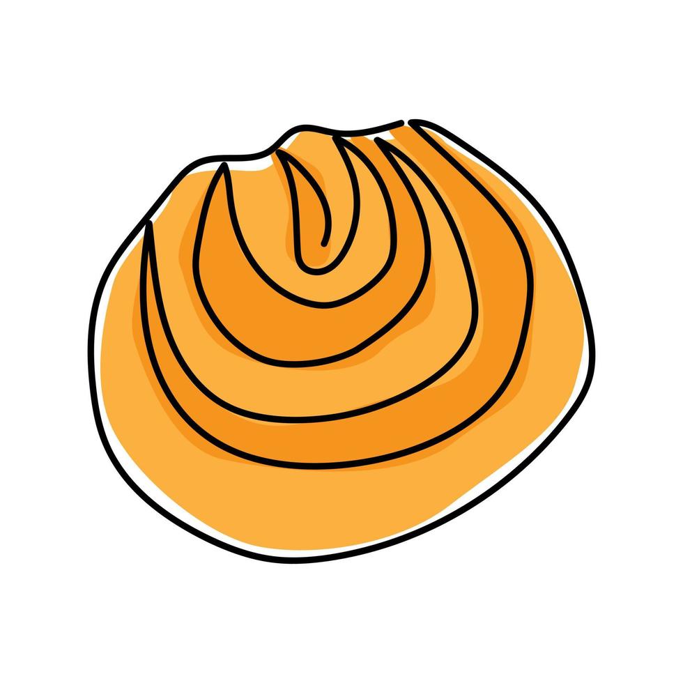 Cinnamon roll isolated on white background continuous line drawing vector