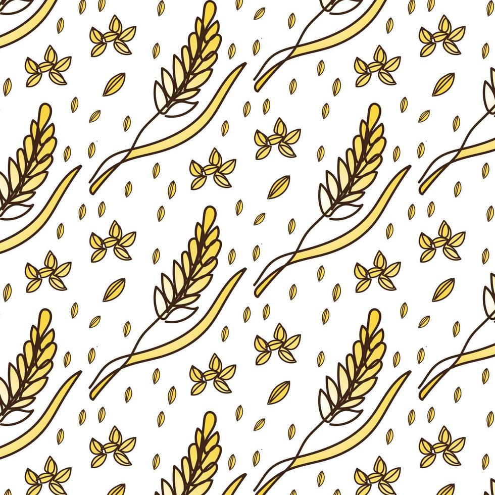 Oat pattern vector. oat symbol. rice pattern. wallpaper. free space for text. copy space. vector