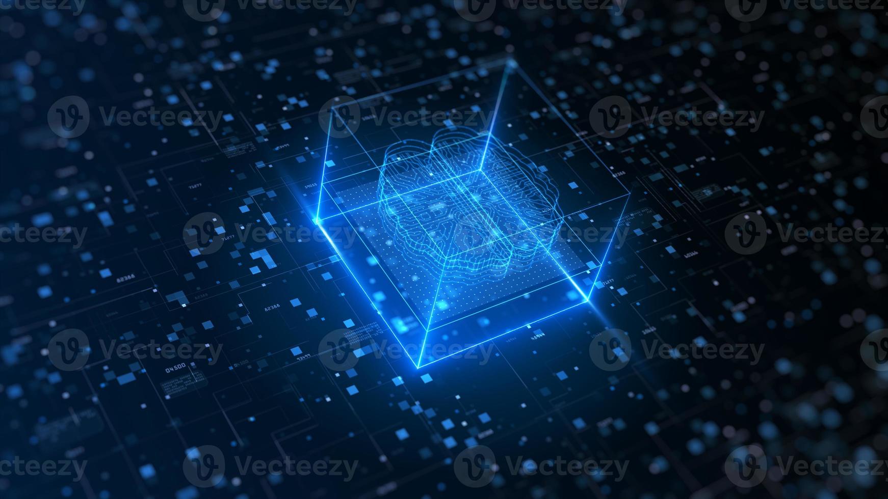 Artificial intelligence, Big data flow analysis, Deep learning modern technologies concepts. Super fast technology network connection. Future technology digital background. photo