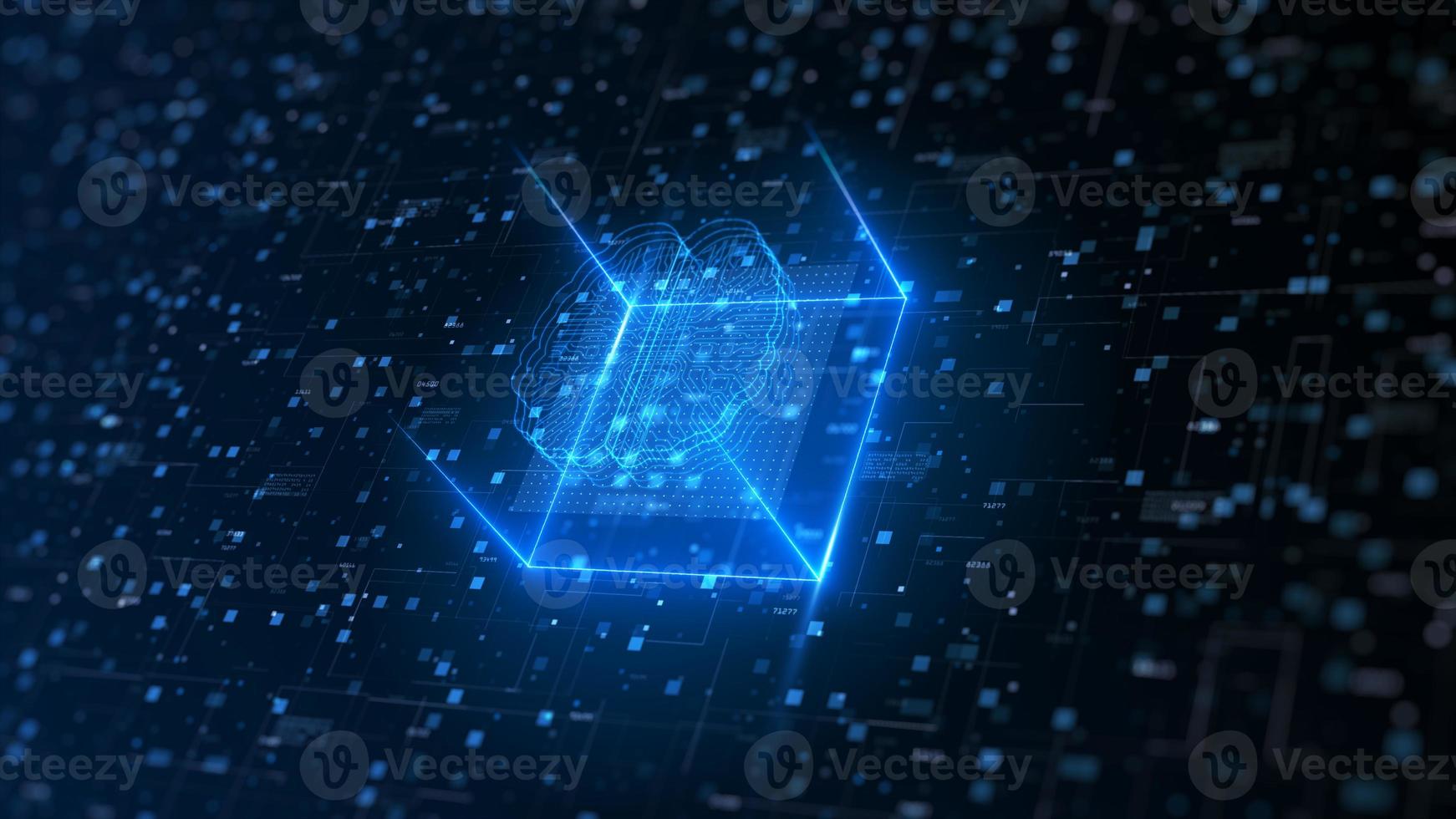 Artificial intelligence, Big data flow analysis, Deep learning modern technologies concepts. Super fast technology network connection. Future technology digital background. photo