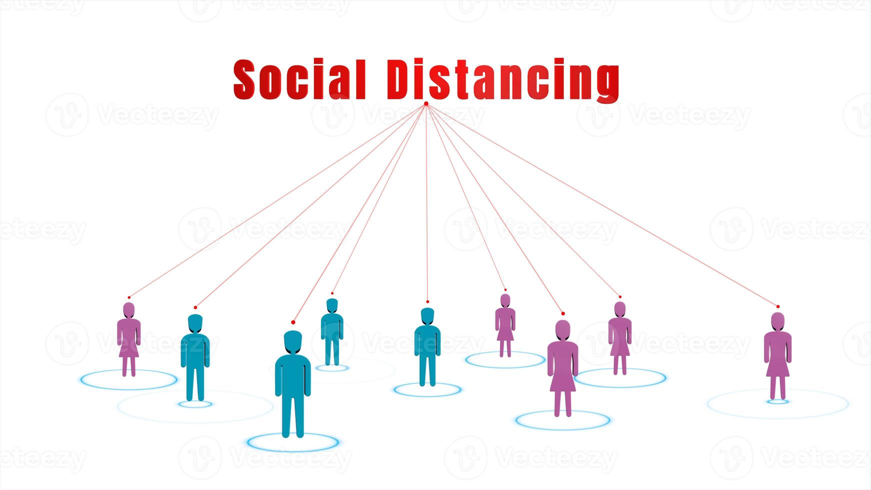 Social distancing concept keep distance in public society people to control the spread of the coronavirus and safety of pandemic infections in every country around the world. photo