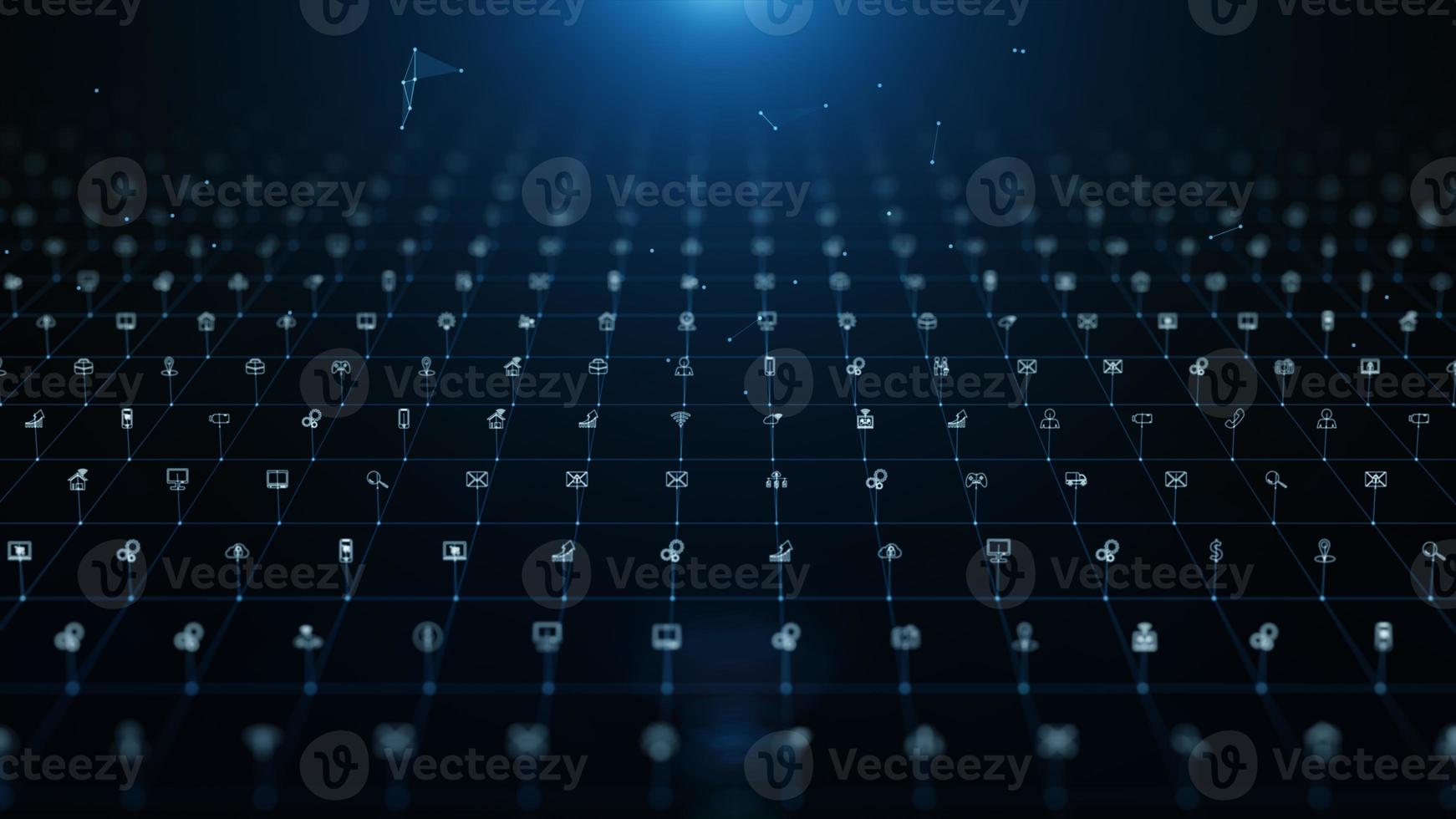 Digital data network connections with icon of global communication. high-speed connection data analysis. Business contacts and network data exchange background concept. photo