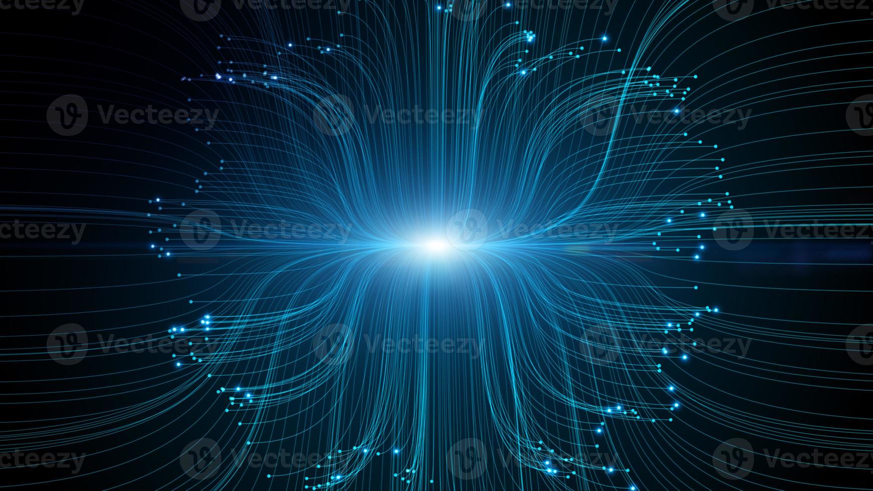 Technology network data connection with lines and dots, Digital abstract background concept. photo