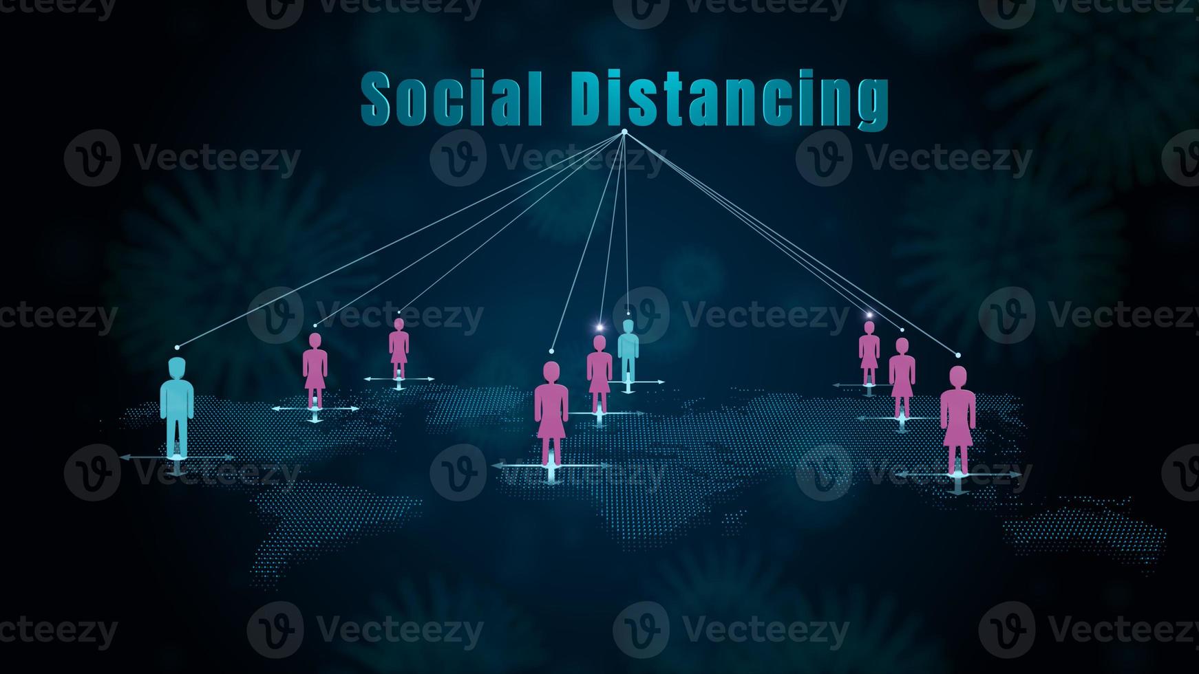 Social distancing concept, keep distance in public society people to control the spread of the coronavirus and safety of pandemic infections photo