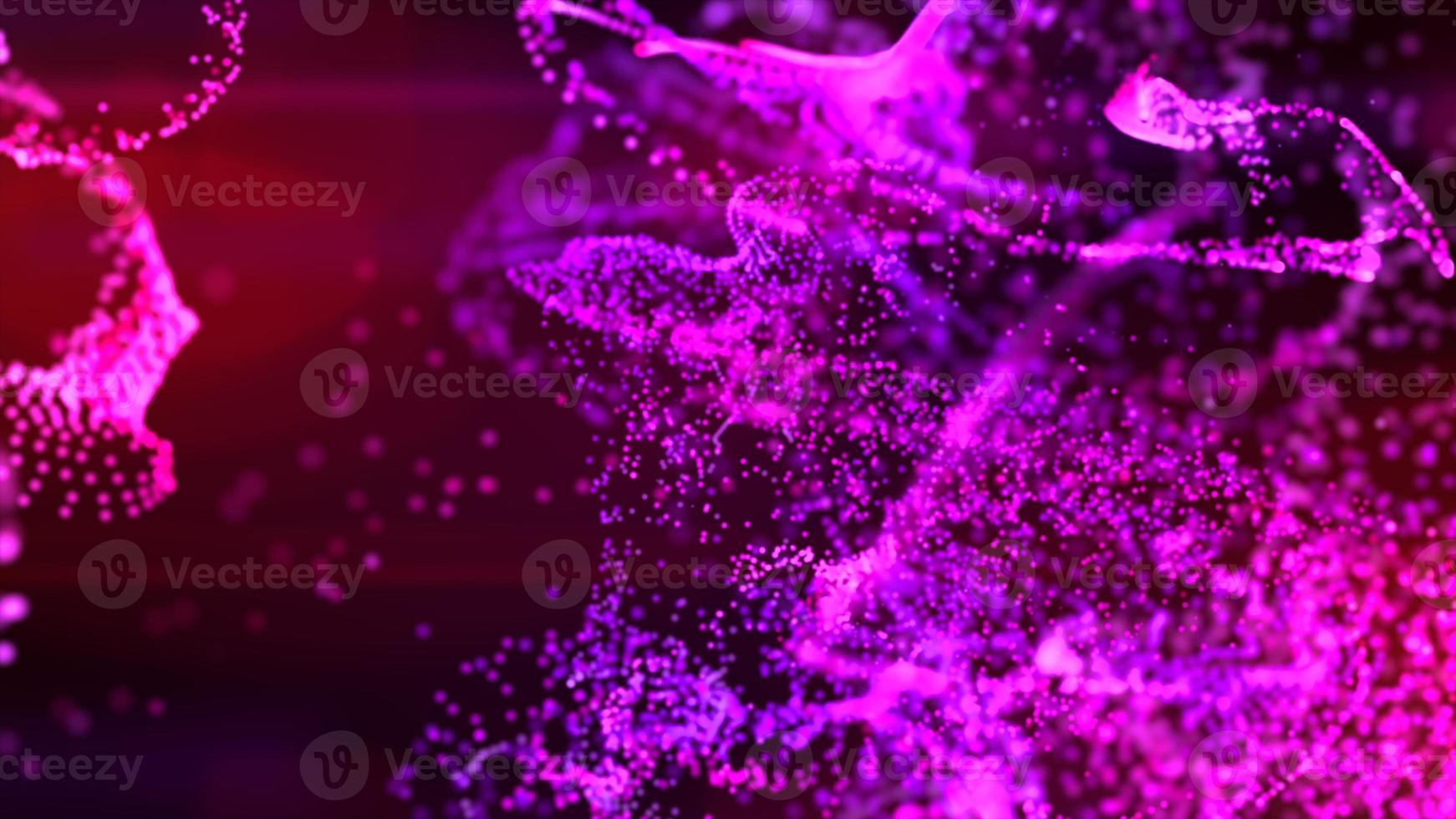 Fluid pink and purple particles flowing beautiful abstract background, Liquid and light with depth of field. photo