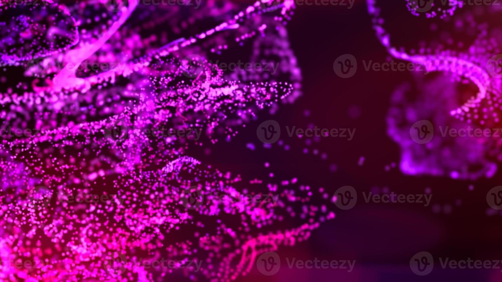 Fluid pink and purple particles flowing beautiful abstract background, Liquid and light with depth of field. photo