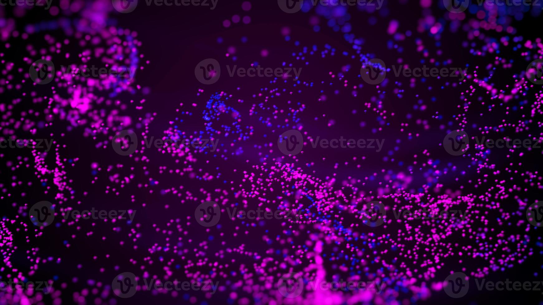 Fluid blue and purple particles flowing beautiful with depth of field abstract background photo