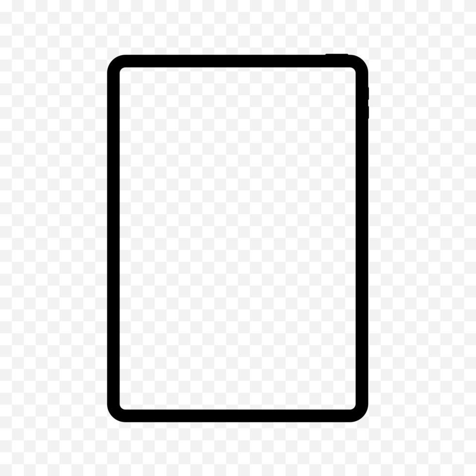 Realistic tablet frame template mockup isolated. Empty white screen of