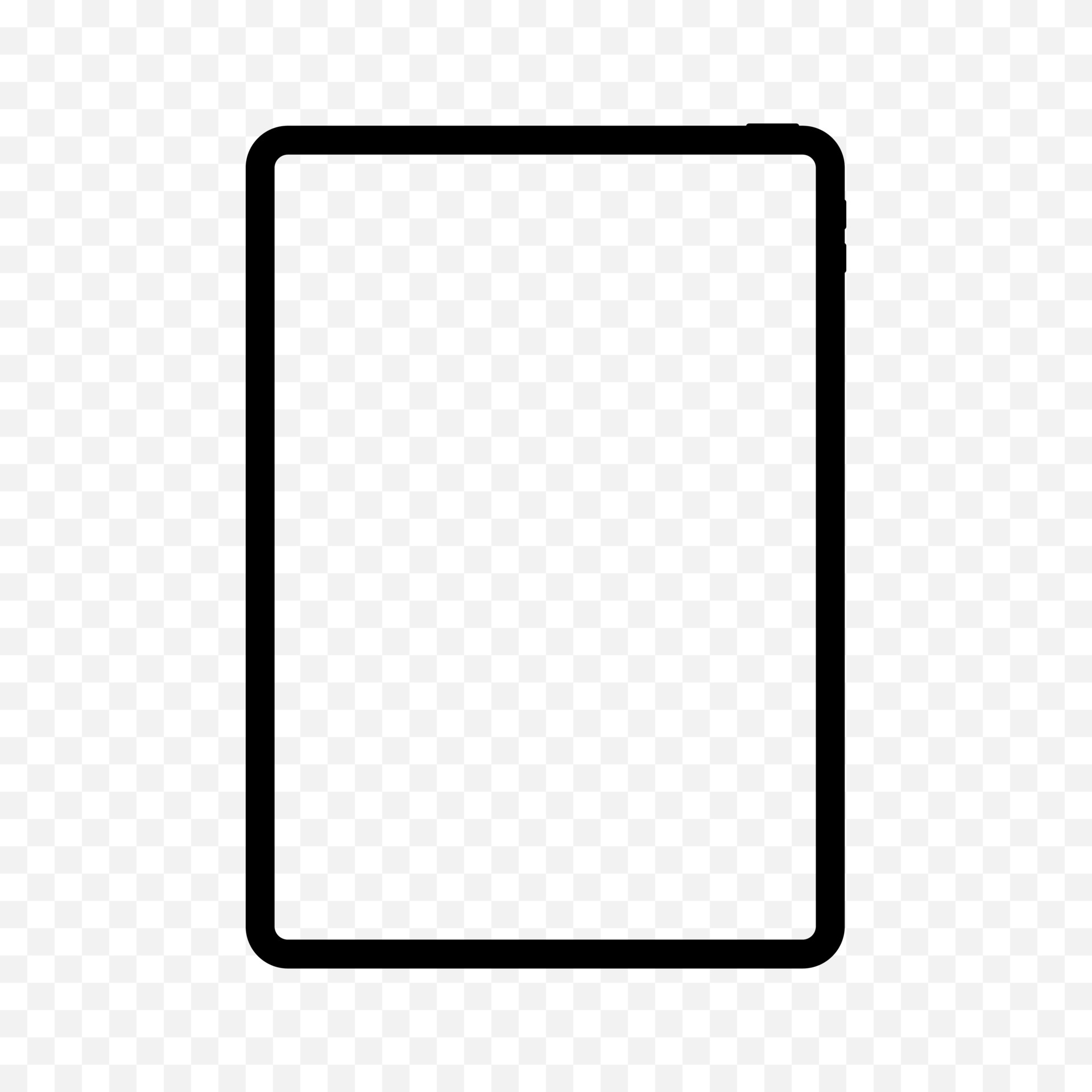 Realistic tablet frame template mockup isolated. Empty white screen of