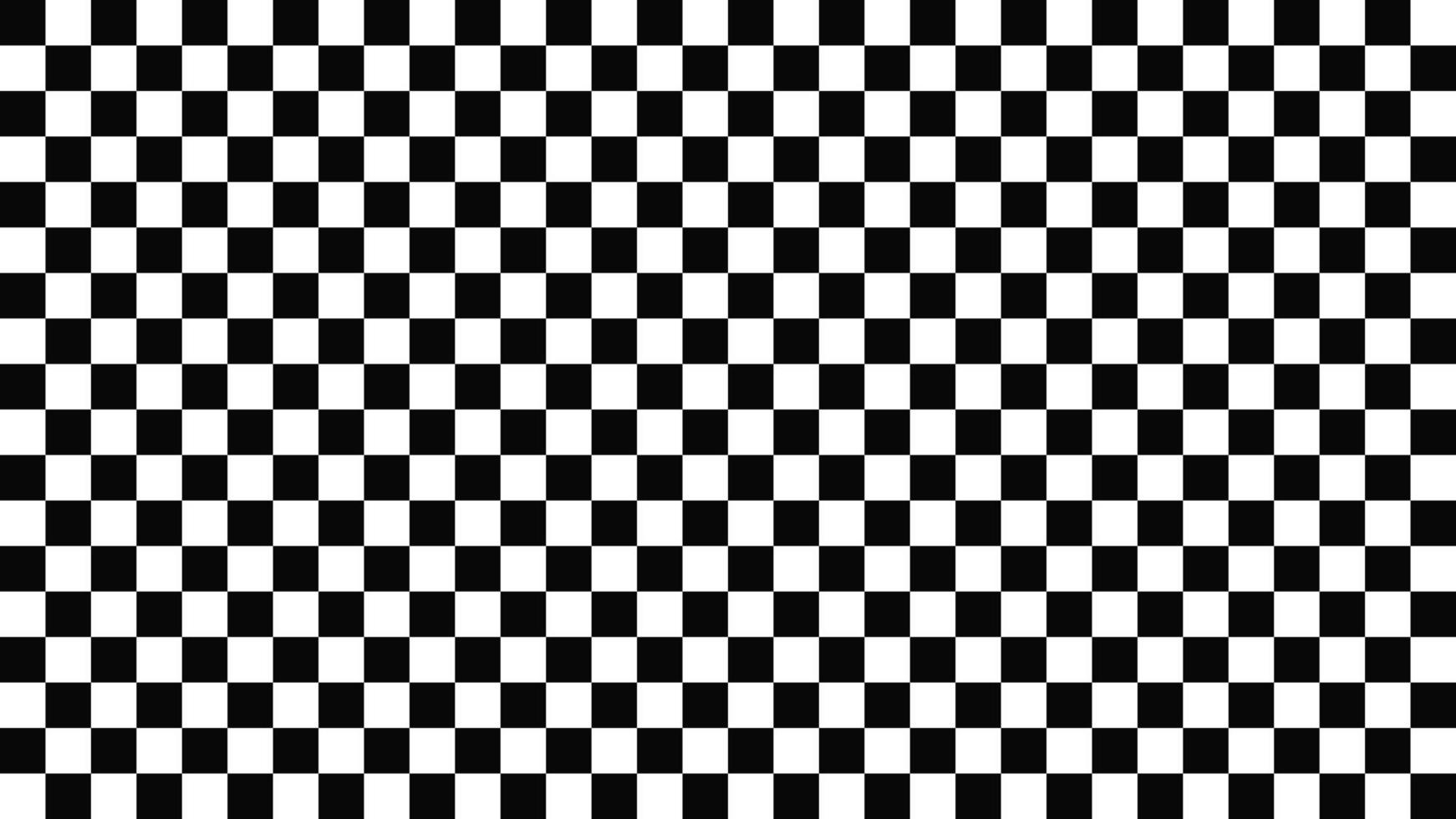 Chess cells background. Black squares with white texture geometric surface repeat monochrome mosaic with classic repeat and optical vector illusion