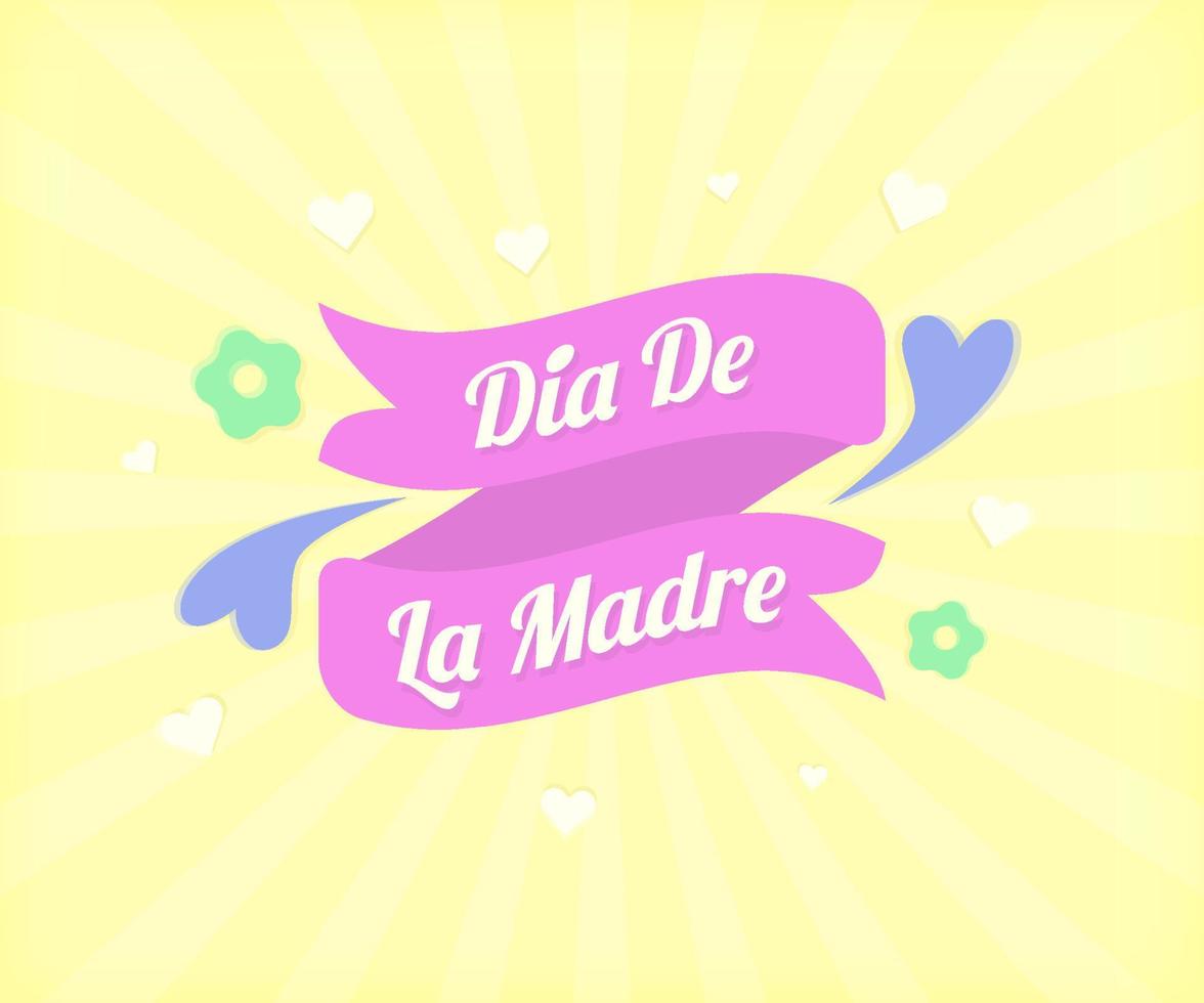 Hand Drawn Beautiful Dia De La Madre Mothers Day Lettering Illustration vector