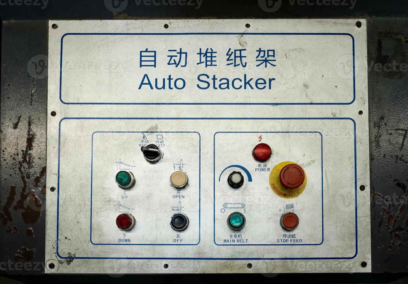 Control Panel of Machine in Factory photo