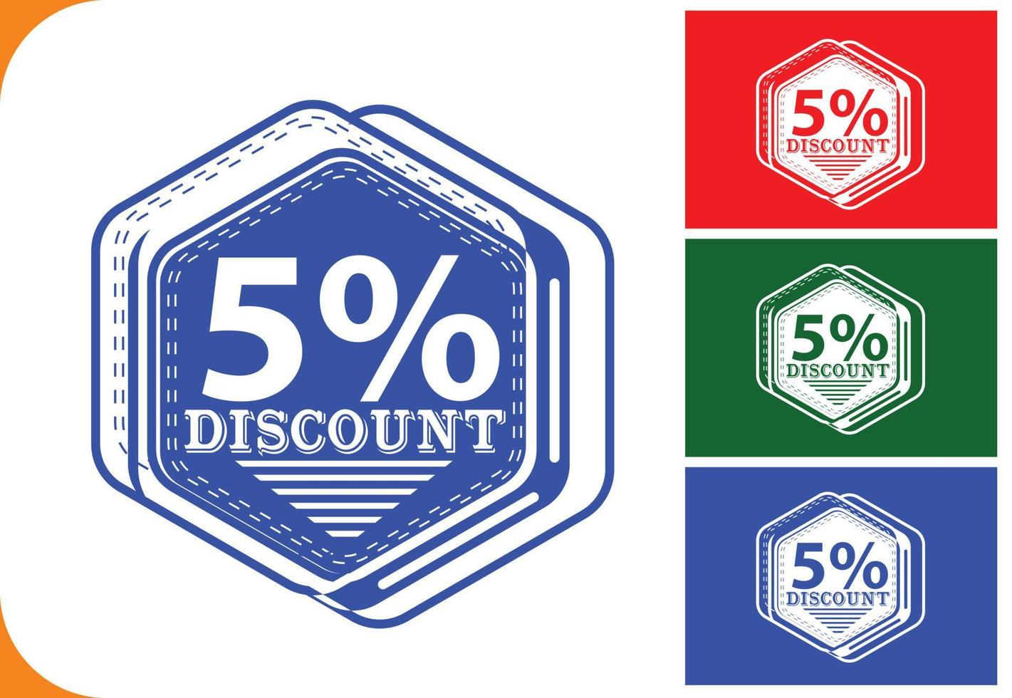 5 percent off new offer logo and icon design template vector