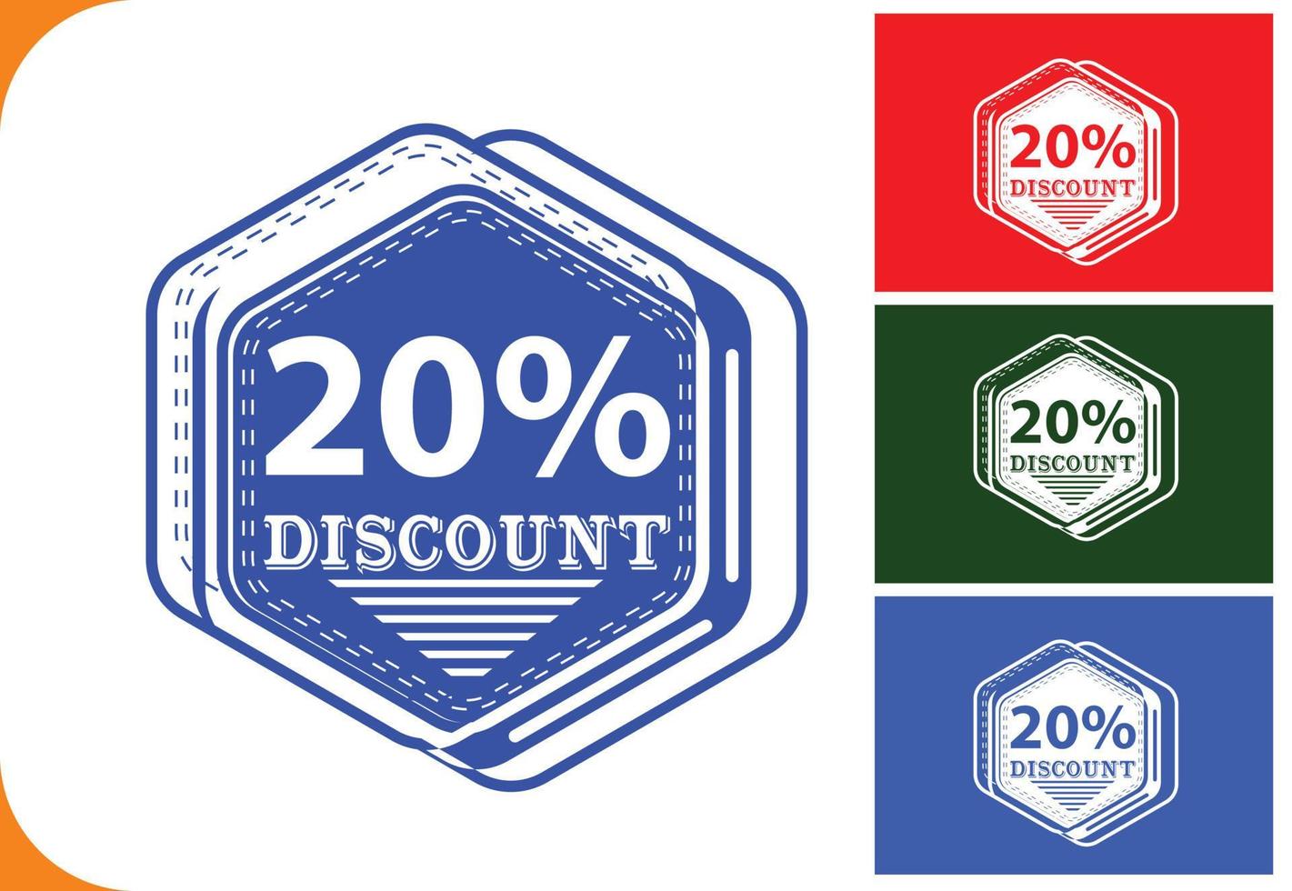 20 percent off new offer logo and icon design template vector