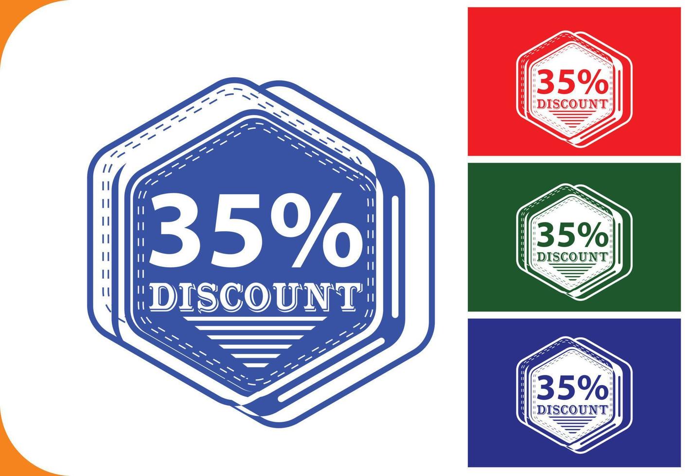 35 percent off new offer logo and icon design template vector