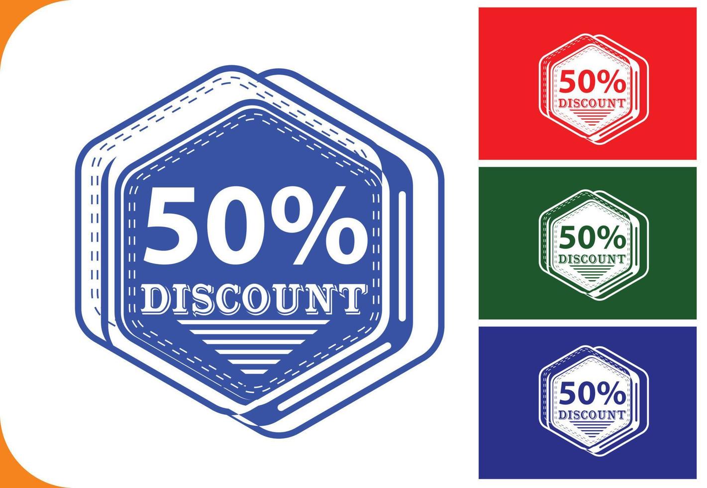50 percent off new offer logo and icon design template vector