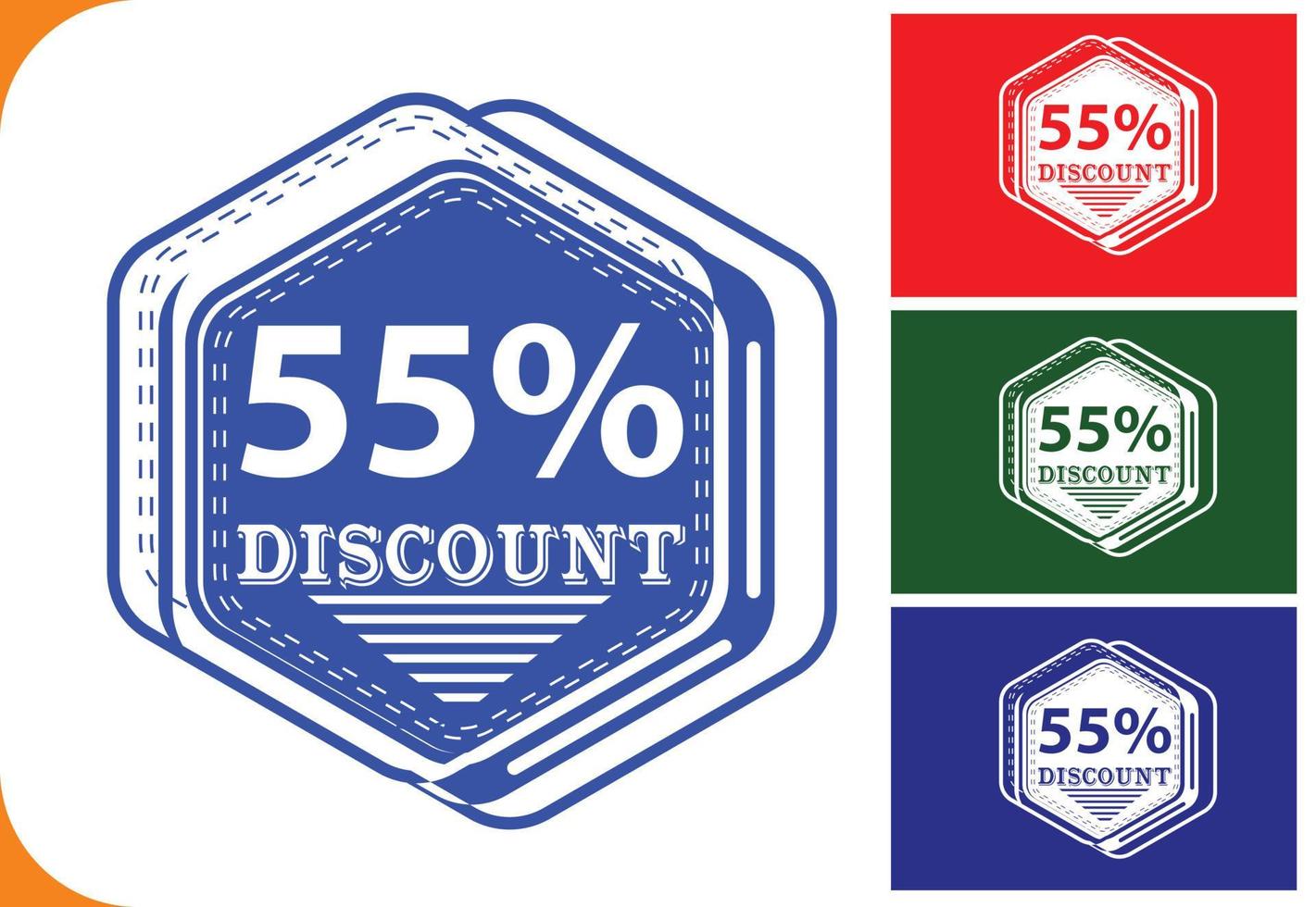 55 percent off new offer logo and icon design template vector