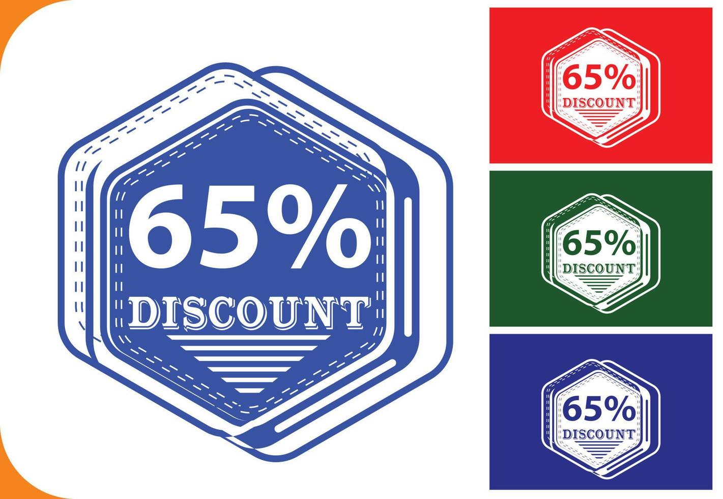 65 percent off new offer logo and icon design template vector