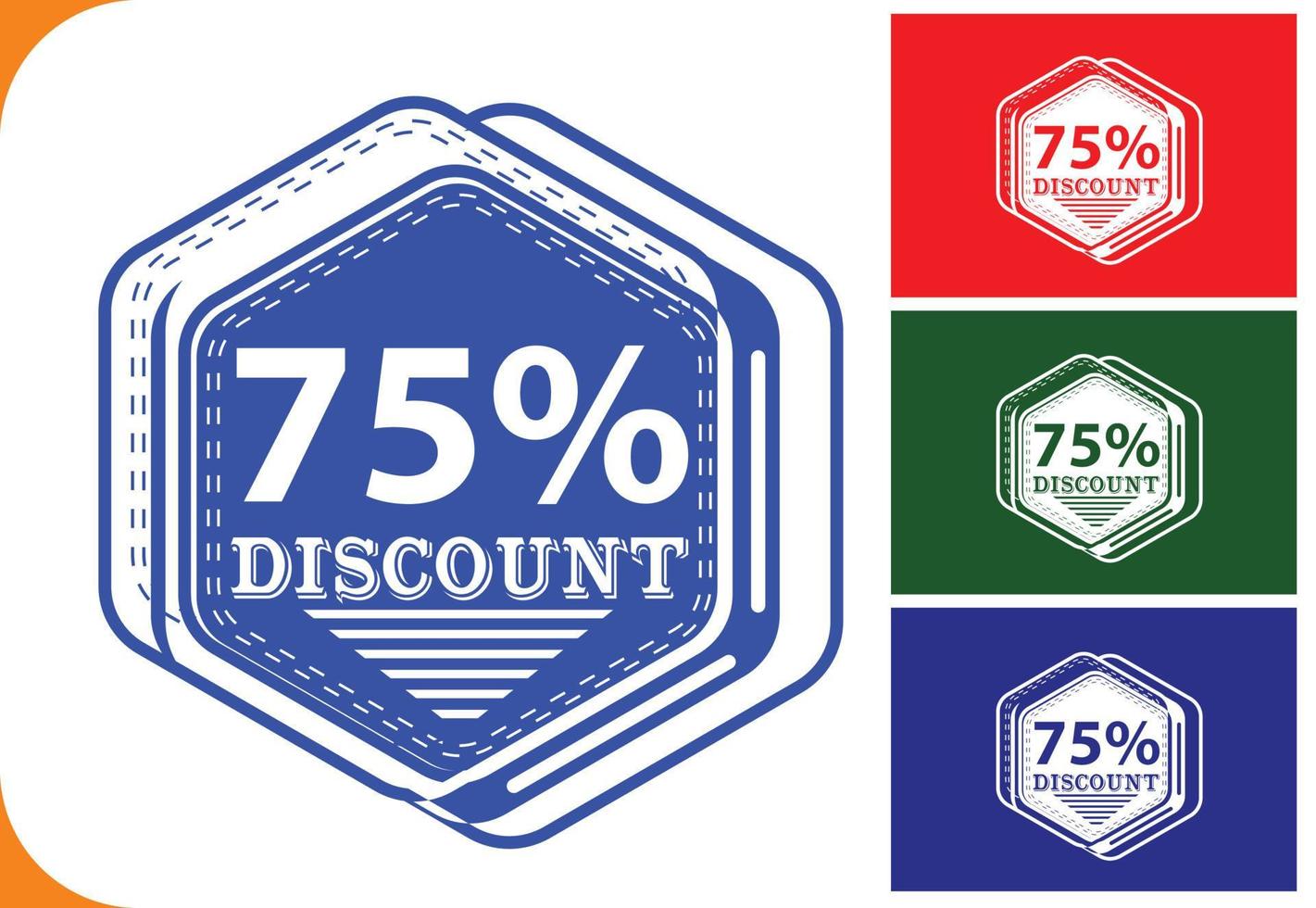 75 percent off new offer logo and icon design template vector