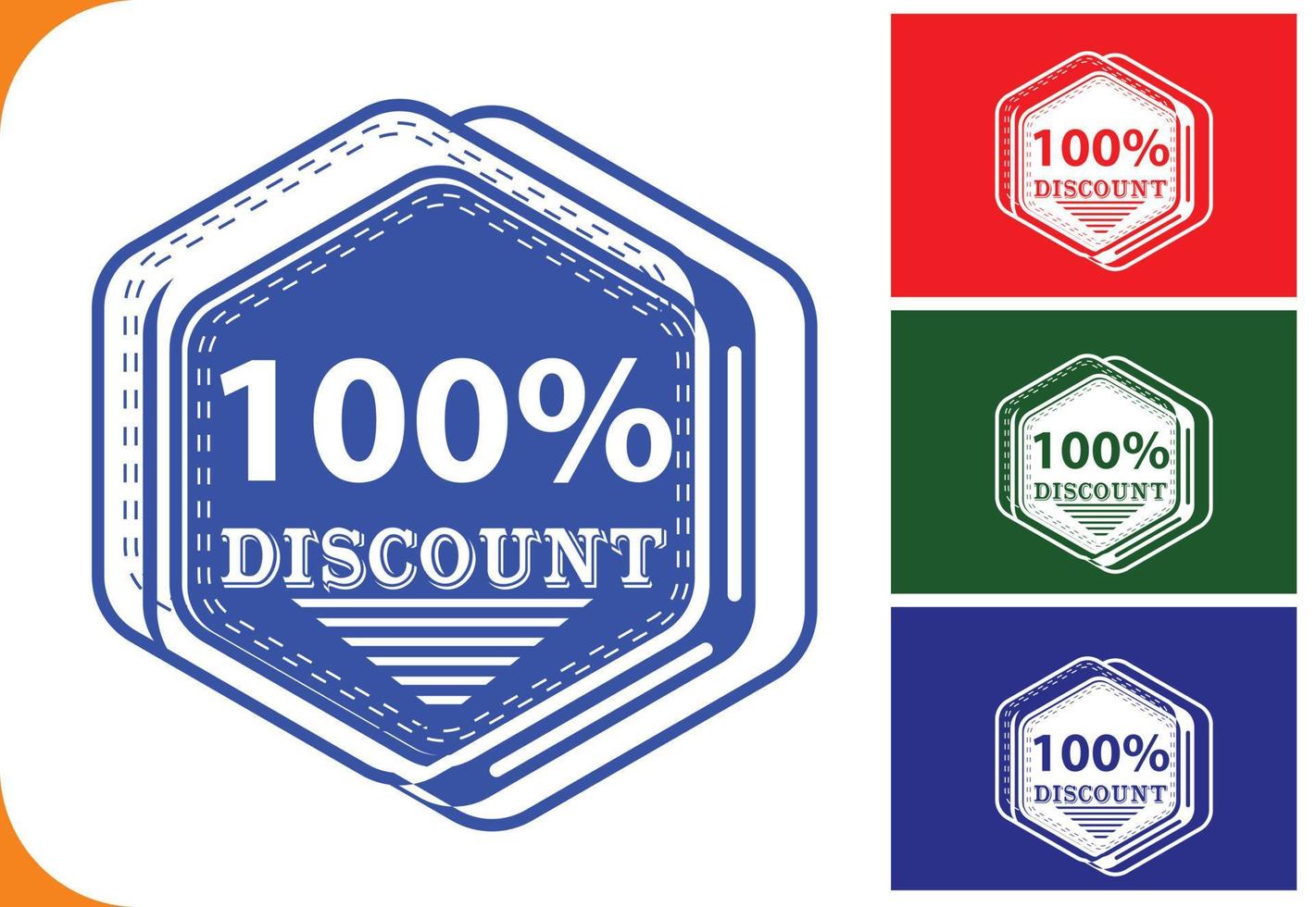 100 percent off new offer logo and icon design template vector