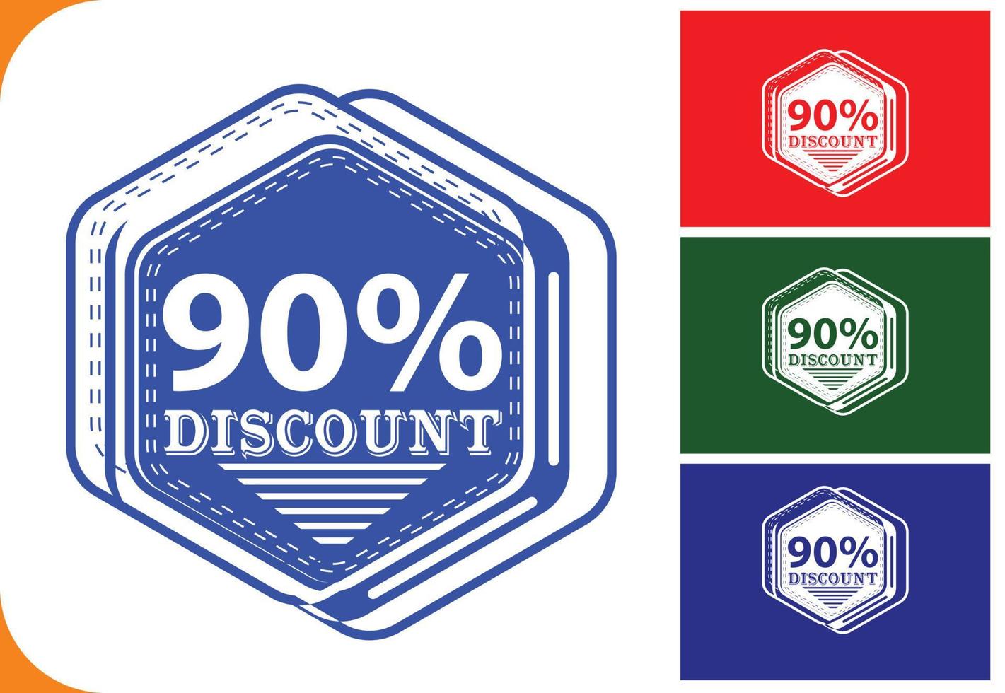 90 percent off new offer logo and icon design template vector