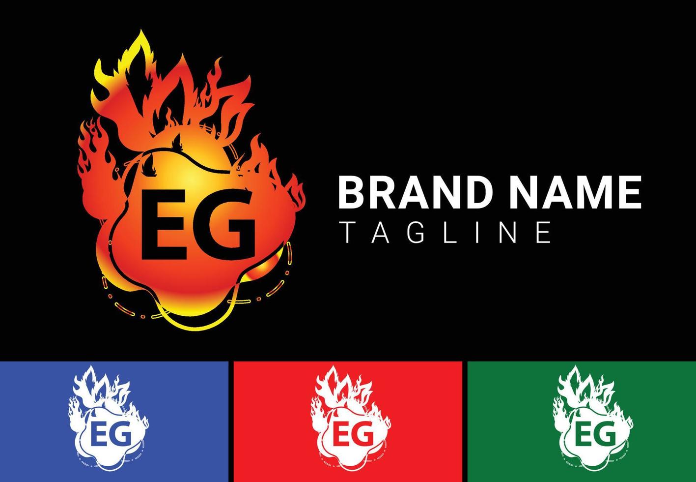 Fire EG Letter Logo And Icon Design Template vector