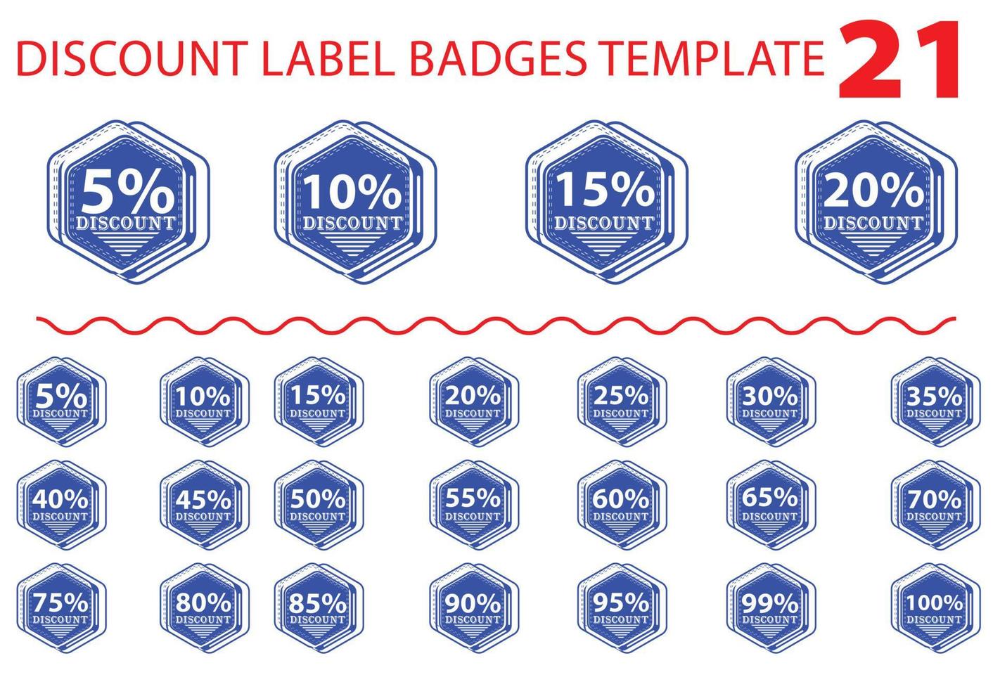 5 to 100 percent discount new offer logo and icon design bundle vector