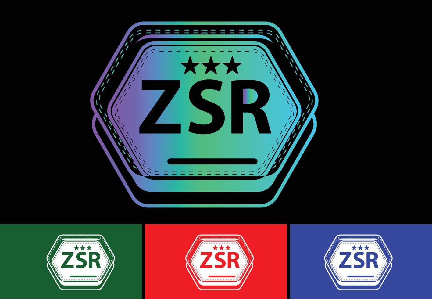 zsr carta nueva plantilla de diseño de logotipo e icono vector