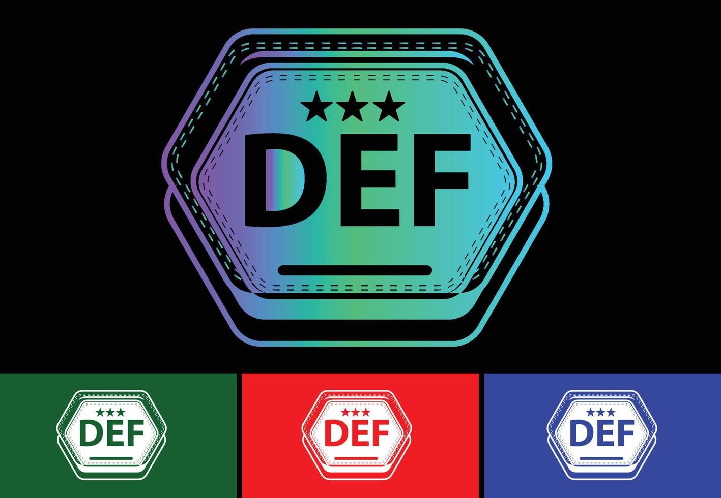 DEF letter new logo and icon design template vector