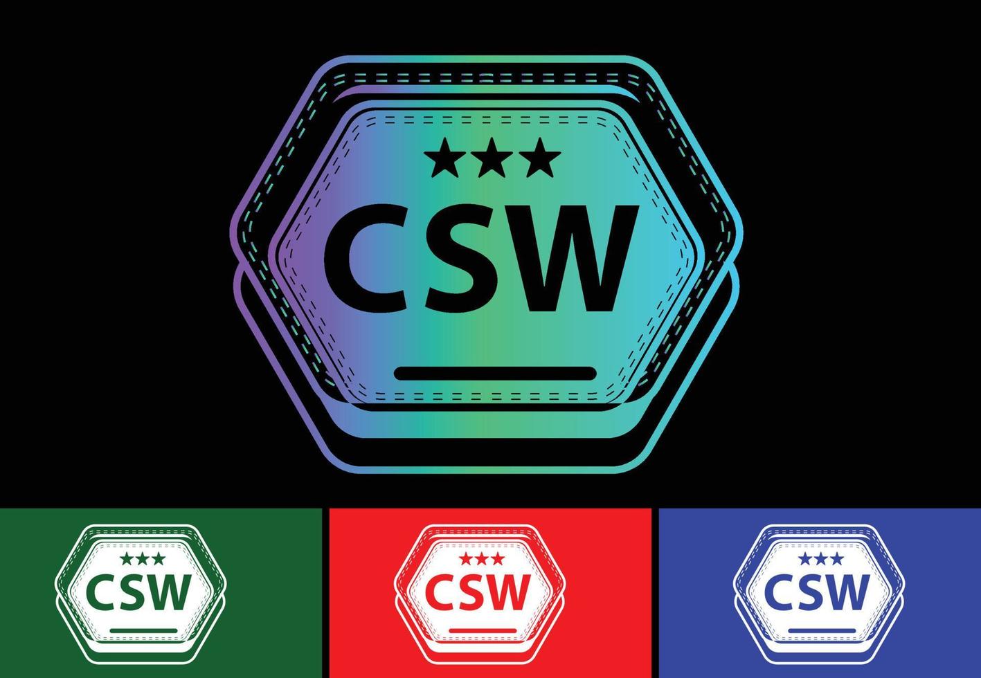 CSW letter new logo and icon design template vector
