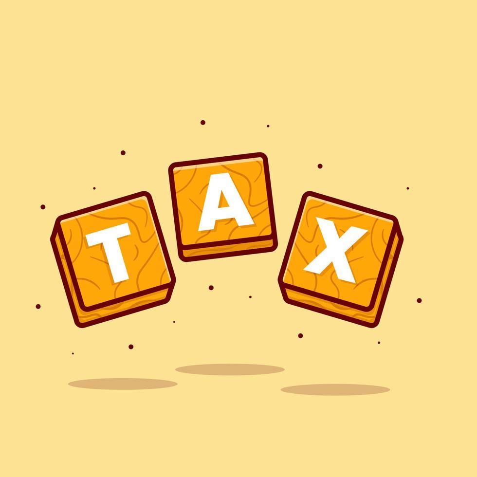 Tax word concept cartoon illustration flat vector isolated object