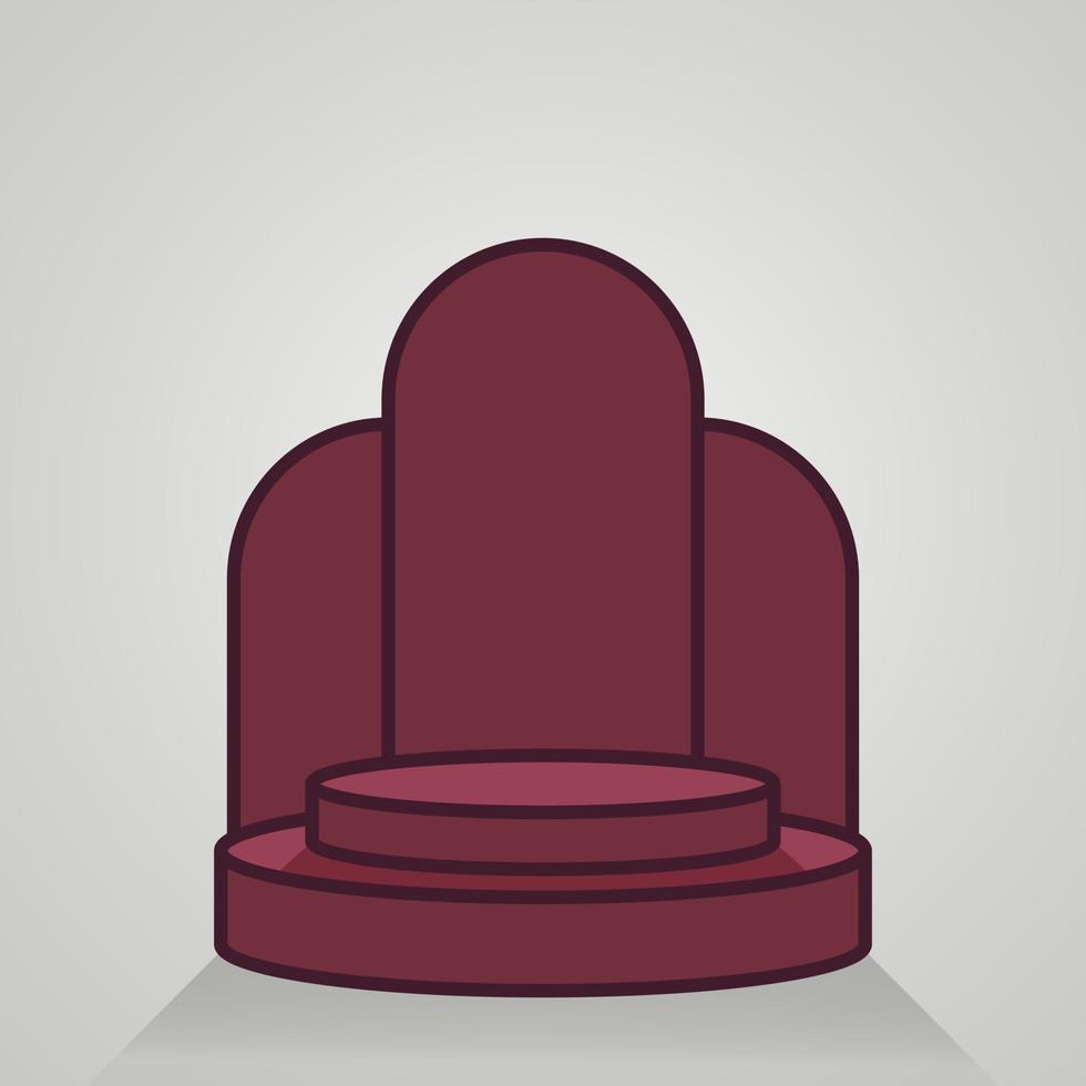 tiered product display podium cartoon vector isolated object