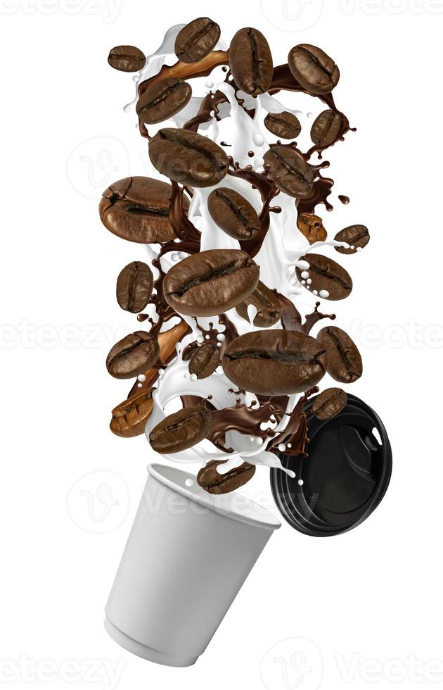 coffee beans splash background photo