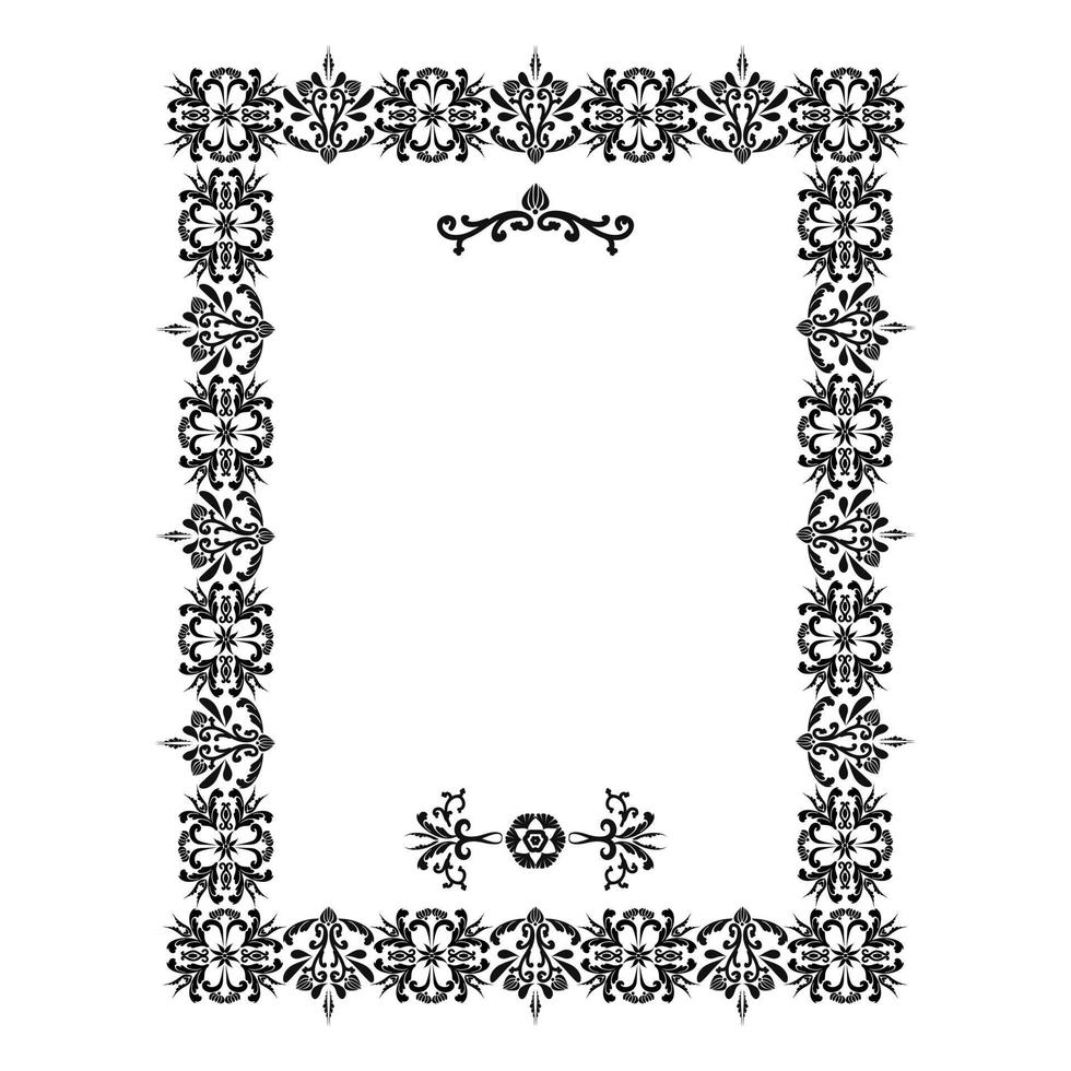 Vector borders, decorative floral elements for design. Page decoration. Digital graphics. Black and white.Vector illustration.