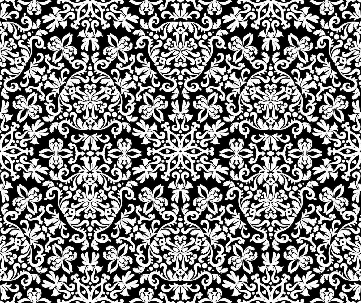Excellent Oriental Ornament Seamless Pattern. Black and White. Decorative texture. Mehndi patterns. For fabric, wallpaper, venetian pattern,textile, packaging. vector