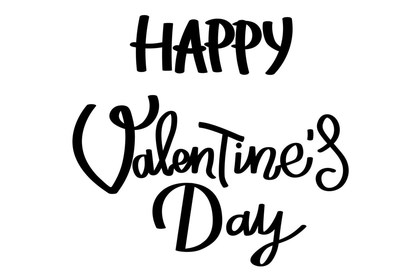 Happy Valentine day. Hand drawn word. vector