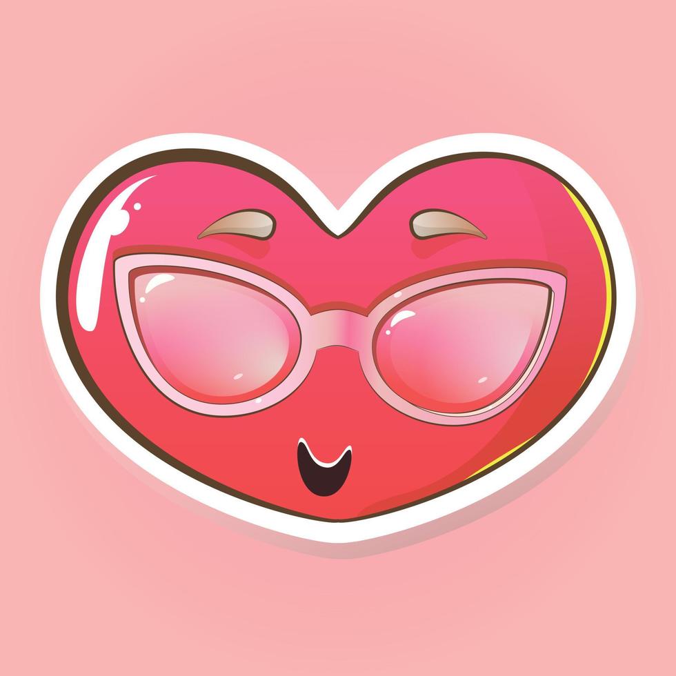 Funny heart in cartoon style vector