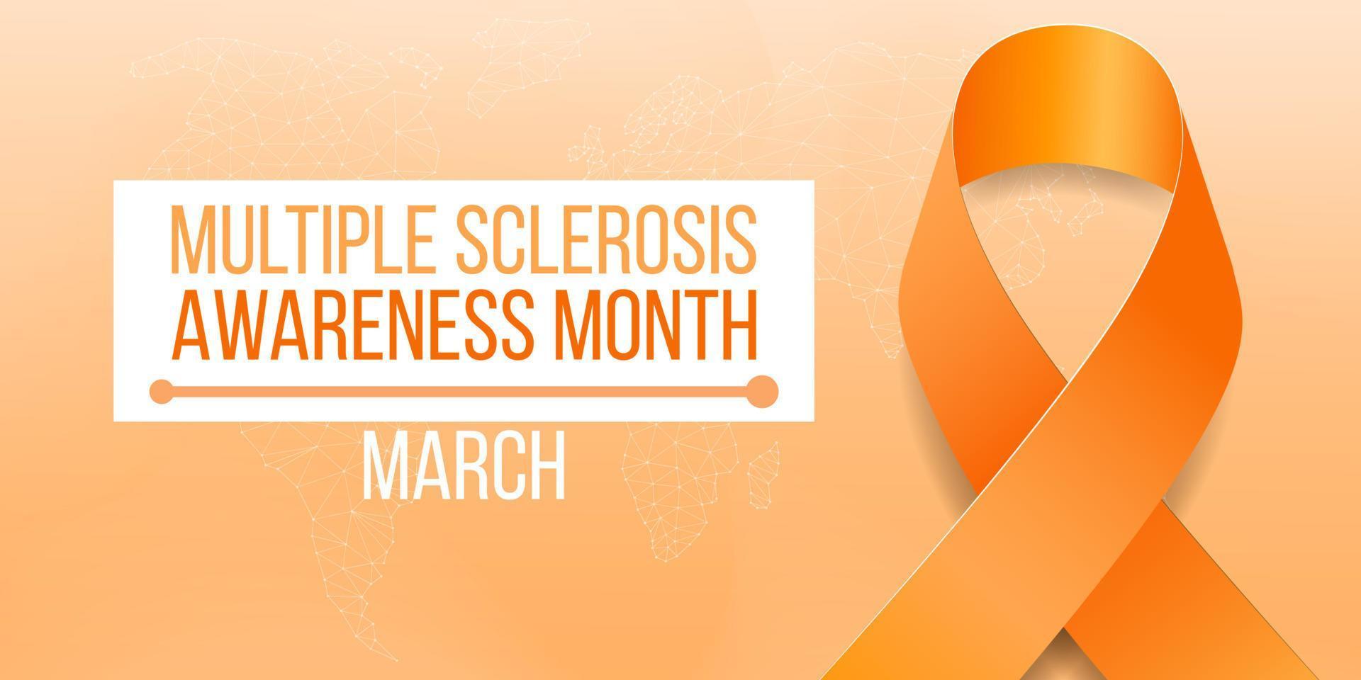 Multiple sclerosis awareness month concept. Banner template with orange