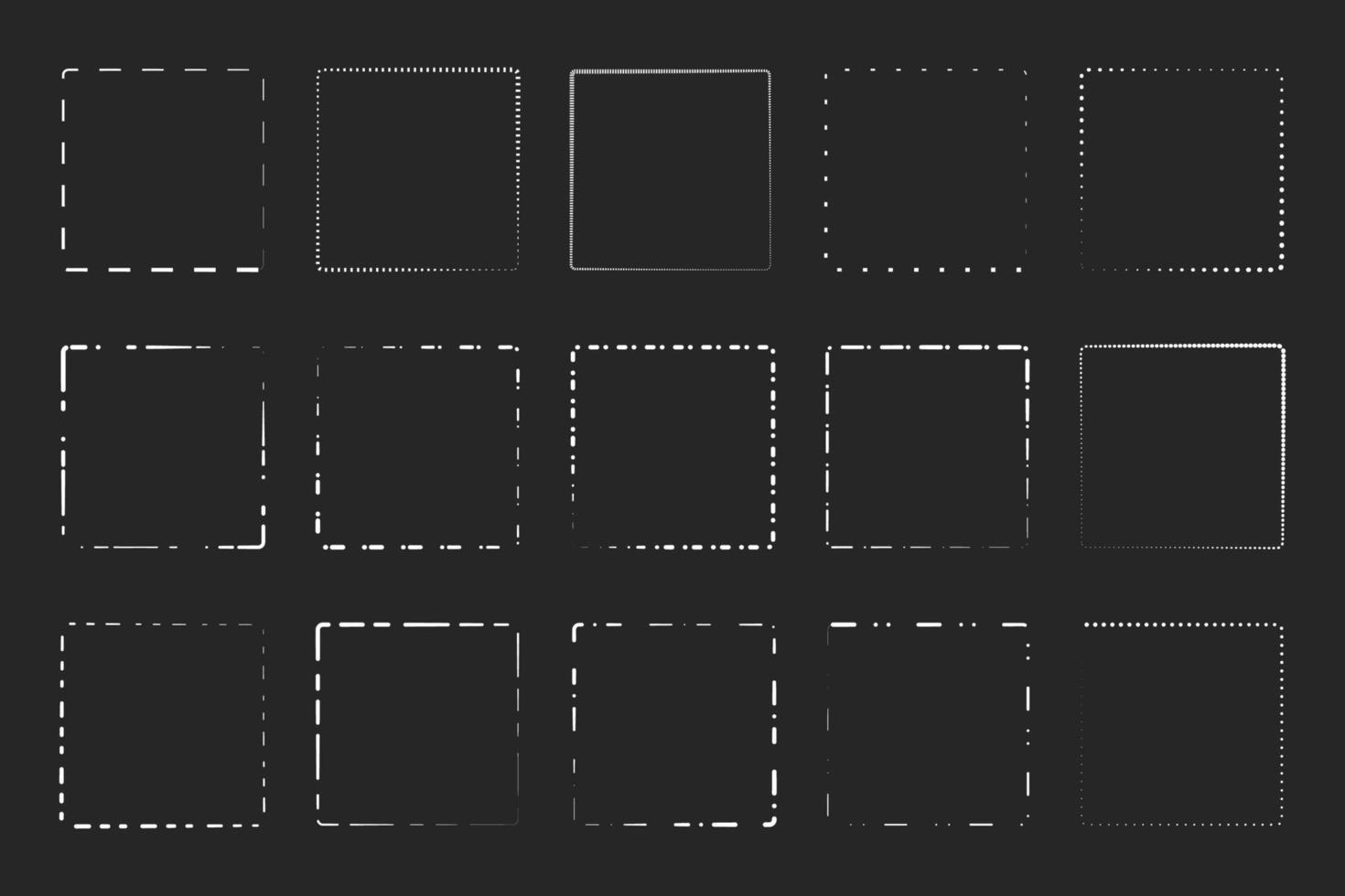 Set of simple frames. Vector illustration.
