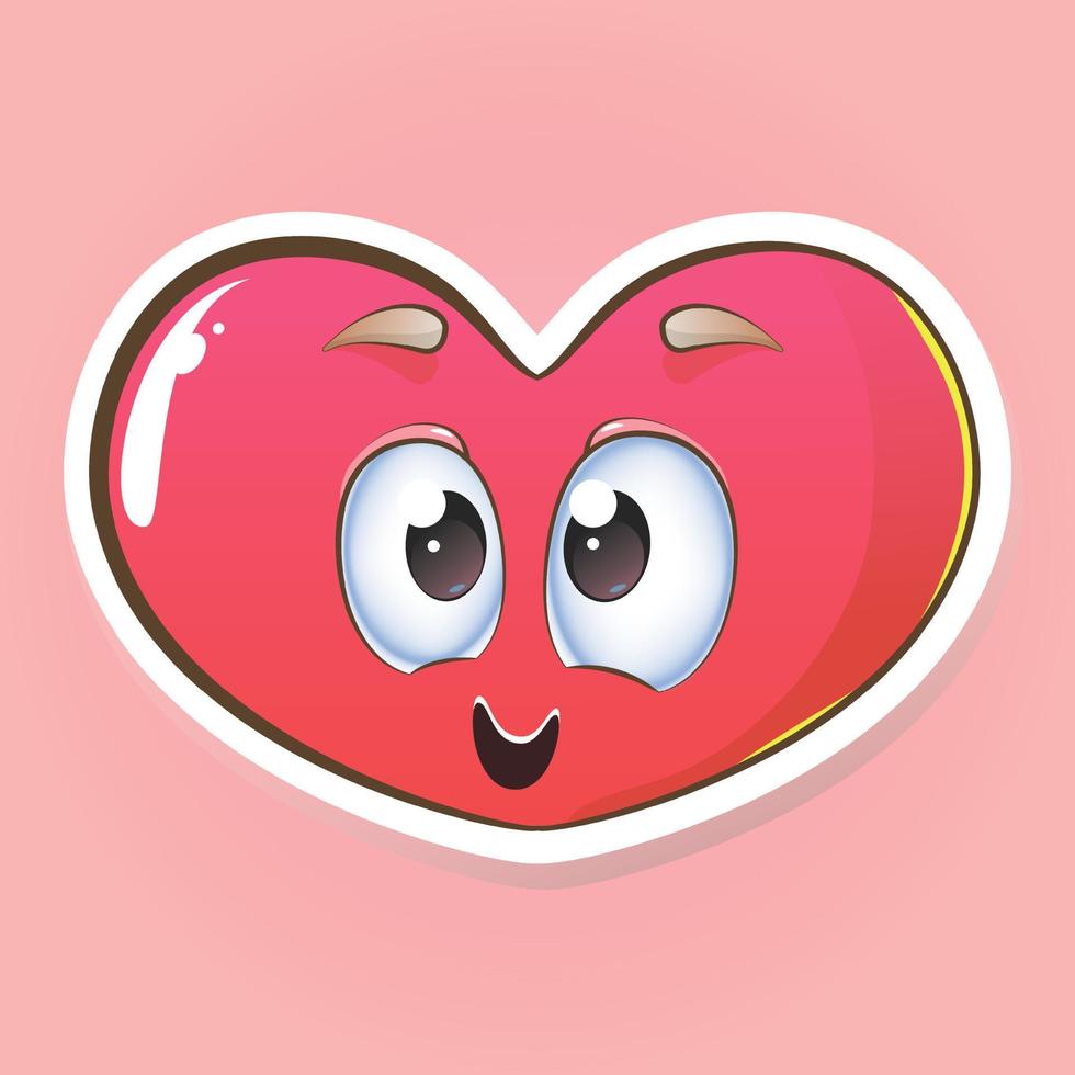 Funny heart in cartoon style vector