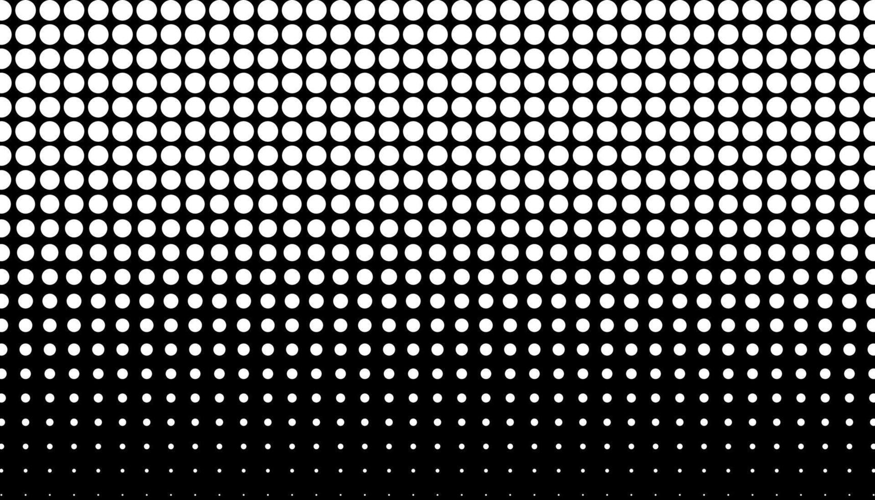 Retro halftone gradient from dots. Monochrome white and black halftone background with circles. Vector illustration.