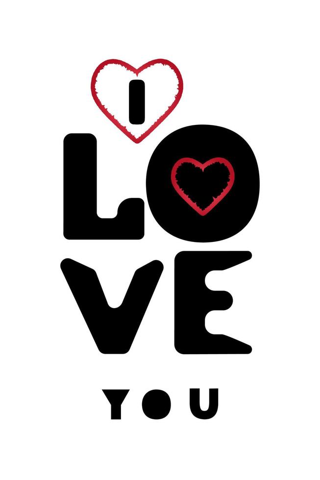 Happy Valentine's Day greeting card, typography poster. vector