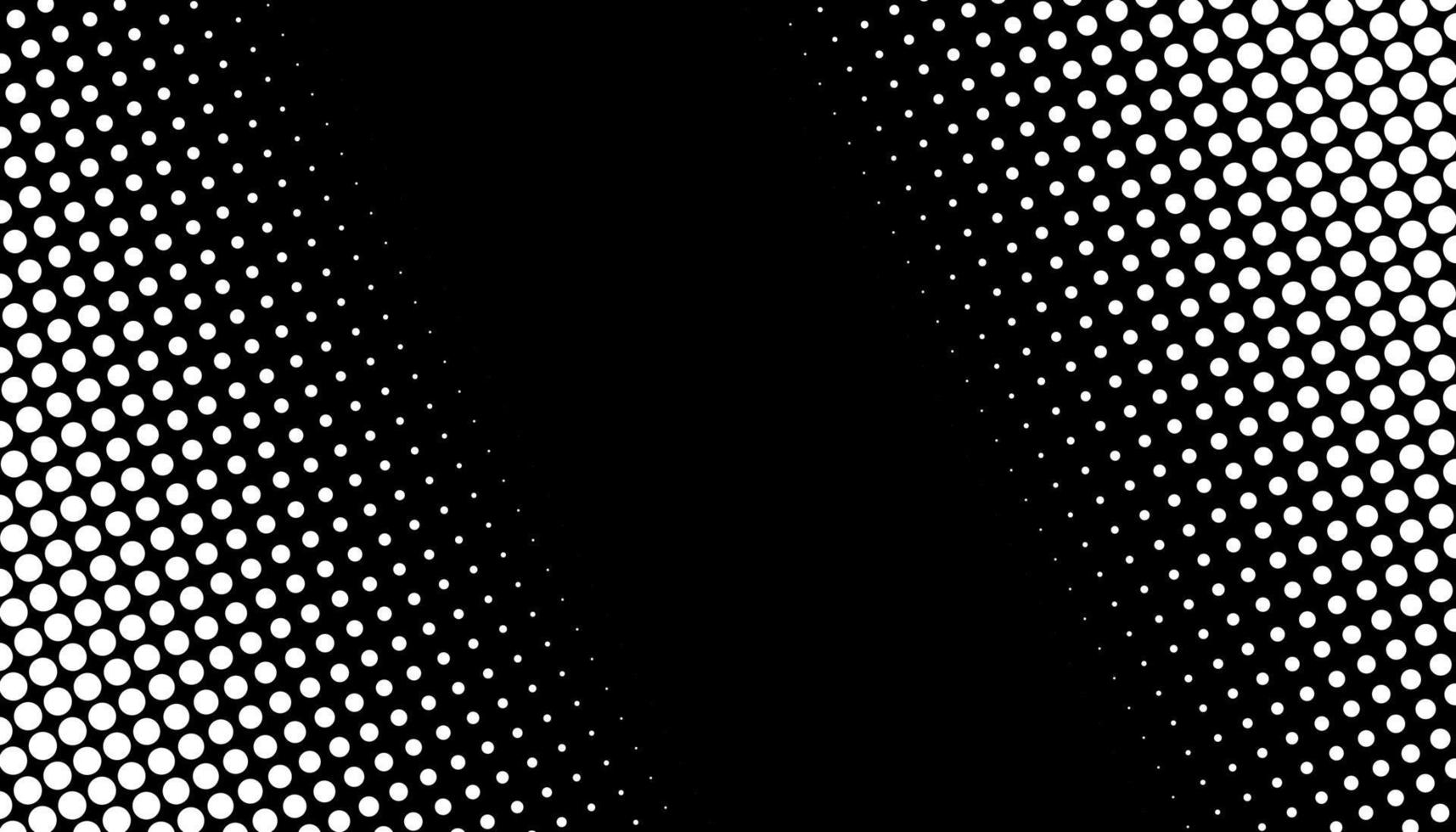Retro halftone gradient from dots. Monochrome white and black halftone background with circles. Vector illustration.