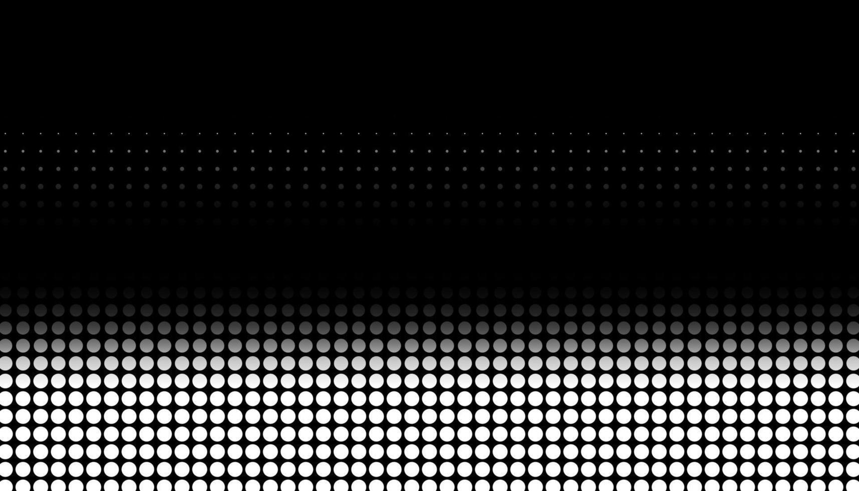 Retro halftone gradient from dots. Monochrome white and black halftone background with circles. Vector illustration.