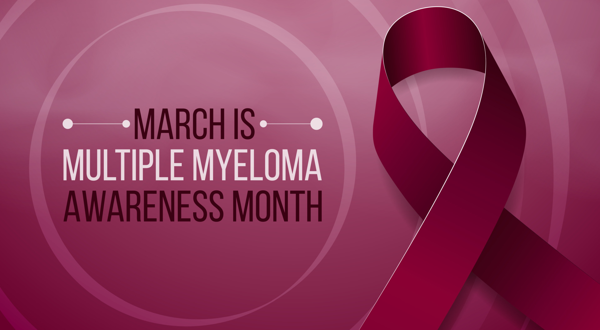 Multiple Myeloma Awareness Month concept. Banner template with burgundy