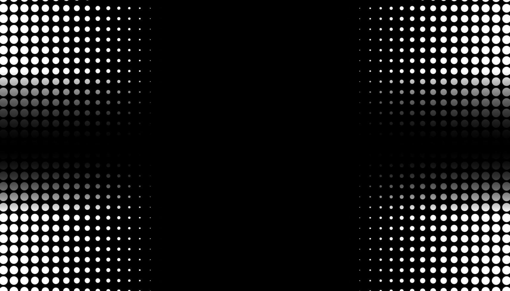 Retro halftone gradient from dots. Monochrome white and black halftone background with circles. Vector illustration