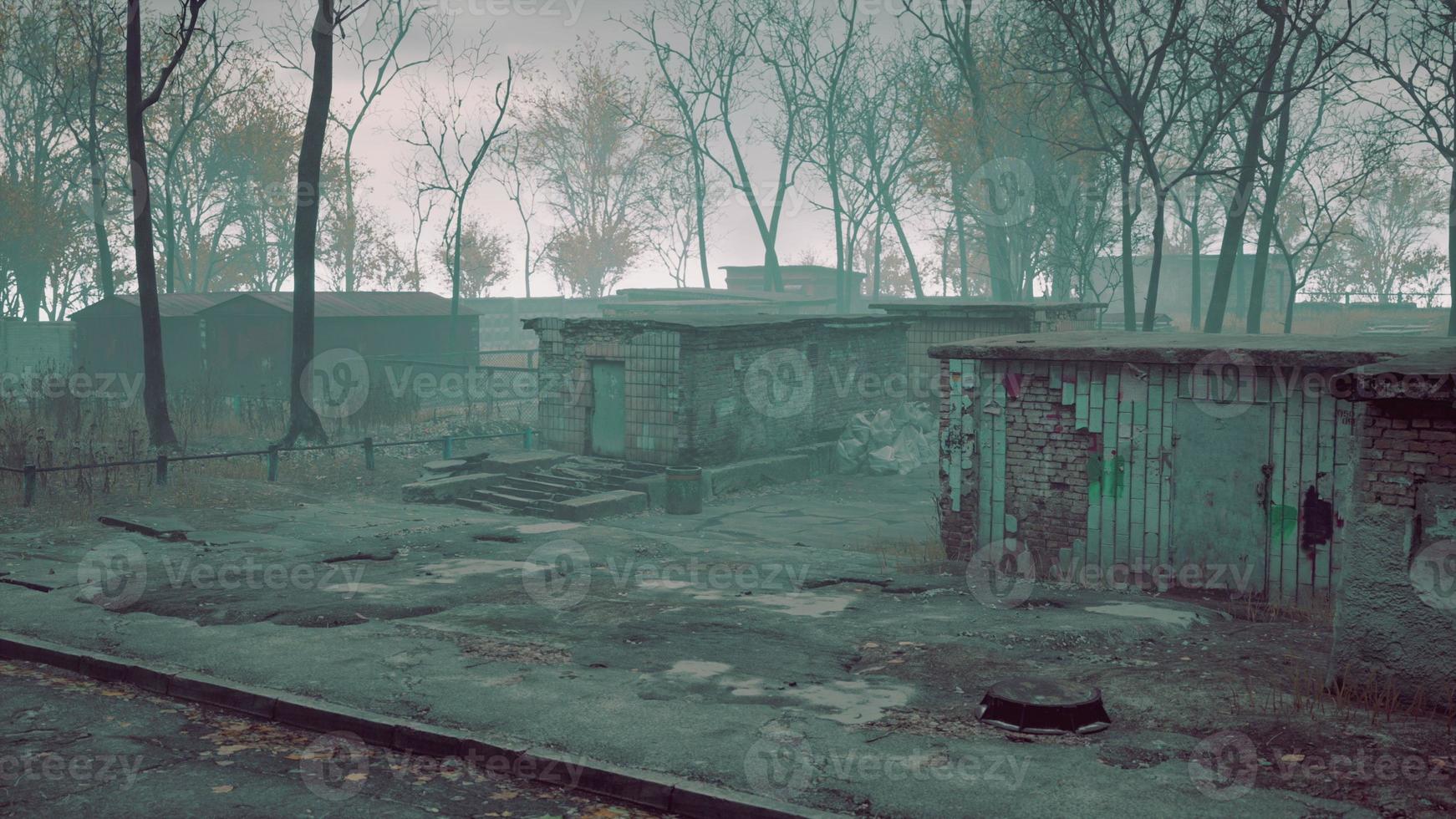 Old and abandoned buildings in a small town photo