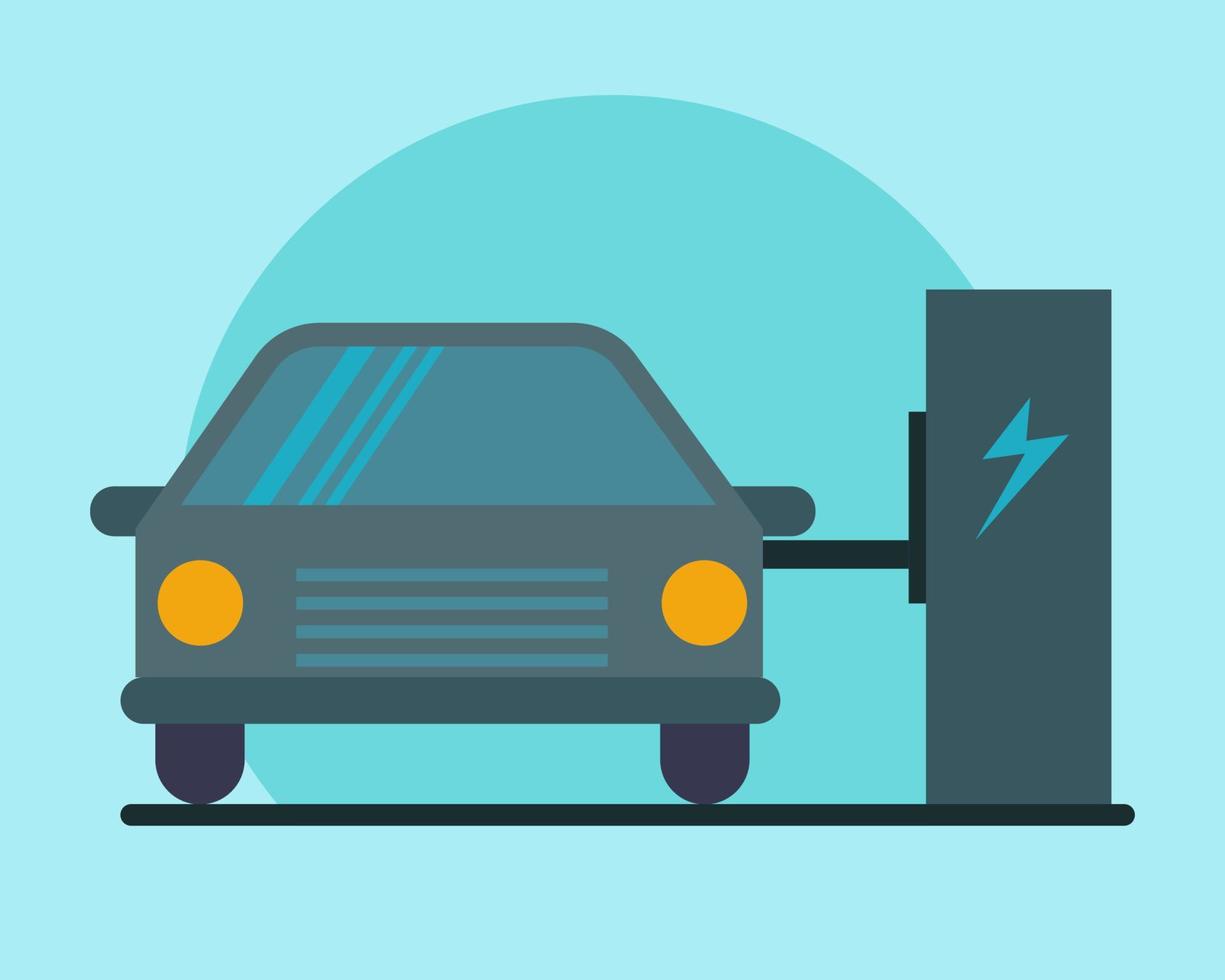 Electric Auto Industry Growth concept. Cartoon vector style for your design.