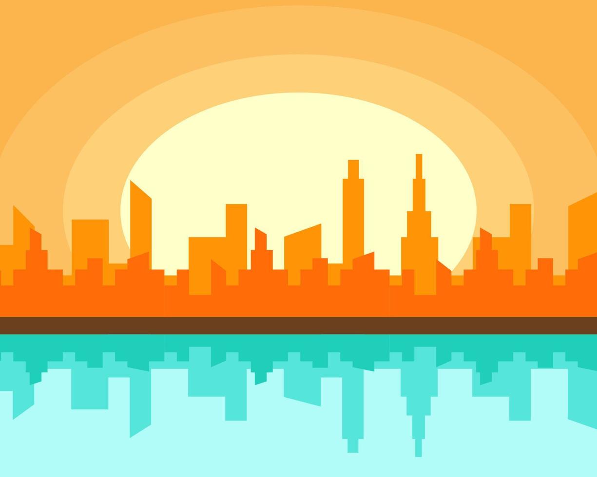 paisaje urbano de estilo plano para su diseño. vector